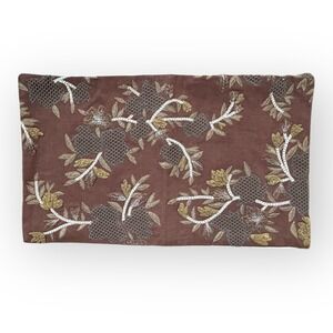 Williams Sonoma 20"x12" Embroidered Brown Leaf Lumbar Pillow Cover SAMPLE FLAW
